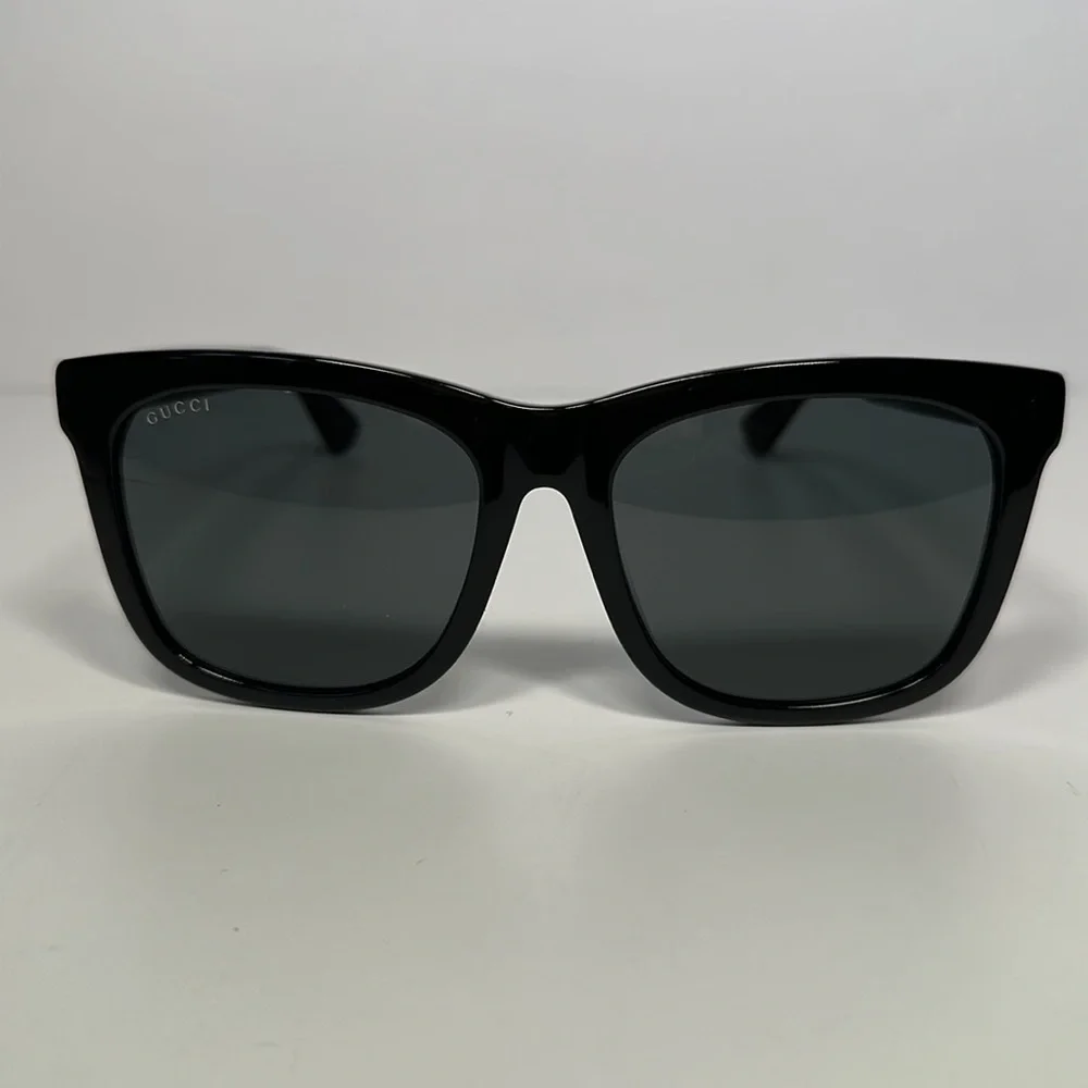 NWT Authentic Gucci Full Rim Rectangle Sunglasses- Black/Smoke - Picture 4 of 8